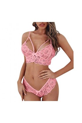 Lingerie Femme Sexy Ensemble Blanc,Soutien Gorge et Culotte Ensemble sous Vêtements Ensembles Lingerie Erothique Sexy Dentell