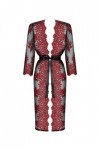 Obsessive M2621 Peignoir pour femme, noir/rouge, S-M