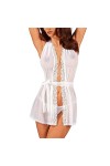 Obsessive Peignoir Sexy Heavenlly Peignoir, Blanc,M-L