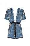 Obsessive M2609 Peignoir pour femme avec string, Noir/bleu., L/XL