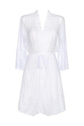 Axami Robe de chambre pour femme - Blanc - taille unique