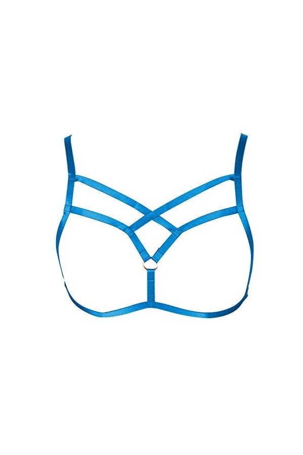 BANSSGOTH Harnais de Corps Femme Soutien-Gorge Punk Gothique Ceinture Cage à Lingerie Taille Ajustable Sangle de Poitrine Fes