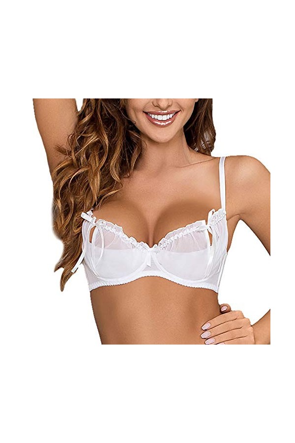 Axami V-6461 Neige Joli Sensuel Soutien-Gorge Redresse Seins – Fabriqué en UE Le String Et Le Porte-Jarretelles sont Disponi