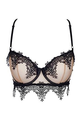 Axami Soutien-gorge souple avec dentelle pour femme - Beige - 75 cm