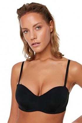 Trendyol Black Whole Cap Brra, sans Rembourrage Bra, Noir, 90B Femme