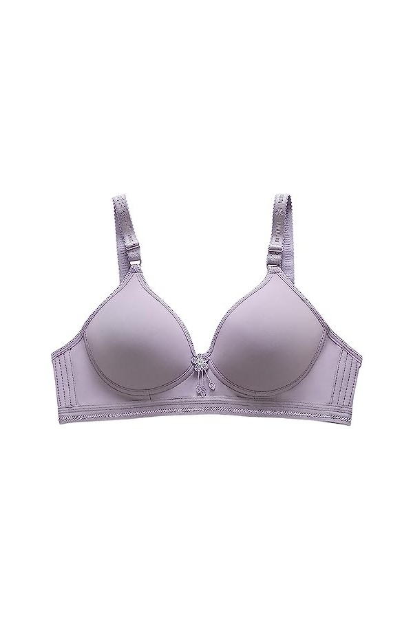 Soutien-gorge de sport sexy sans anneau en acier confortable et fin pour personnes âgées et moyennes, bleu, 38