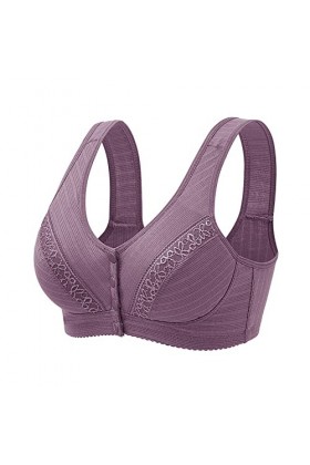 Lingerie Sexy Femme Coquine Hot Grande Taille Womens No Steel Ring Front Close Bra T Back Plus Size Soutien-Gorge sans Doublu