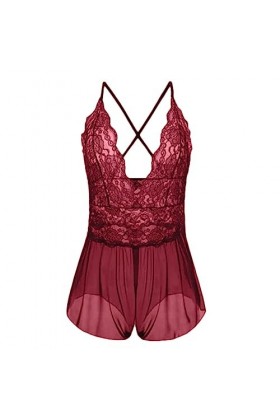 Femmes Sexy Cils Snap Entrejambe Teddy Lingerie Coquine Femmes Sexy Mesh Lingerie Halter Top et Mini Jupe Bodys Sexy Femmes s