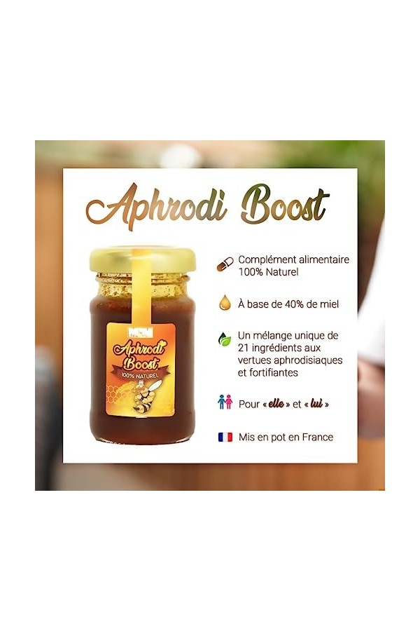Complément Alimentaire Naturel Stimulant - Aphrodiboost - Formule 100% Naturelle - Miel et plante Énergisant - Renforce le sy
