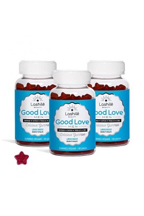LASHILÉ BEAUTY - Compléments Alimentaires - Libido Boost Homme - Good Love Men - Cure 3 mois - 3 x 60 Gummies - Fabrication F