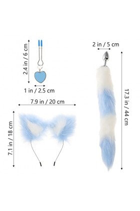 Abaodam Renard Animal Costume Ensemble Renard Oreille Bandeau Queue Plug Cou Collier Et Clips Ensemble pour La Valentin Cospl