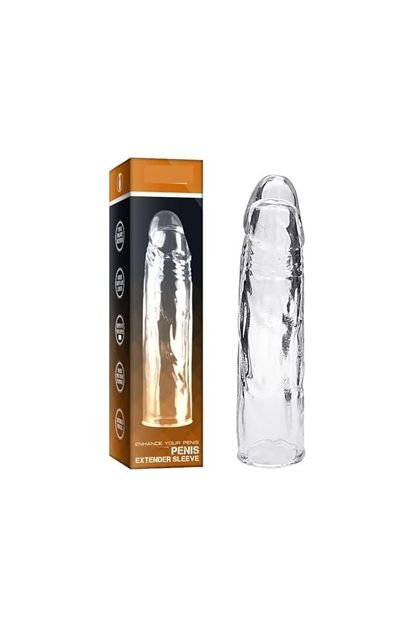 ADASTE Condom Extender Gaines Pour Pénis Extenseur de Pénis Gaines Pour Pénis Manchon de Pénis Réaliste En Silicliquide Pour 