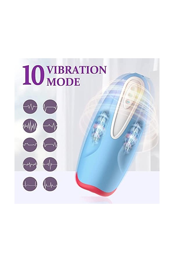 Homme electrique Vibrant 360°stimulateur de gland Coupe davion Rechargeable USB