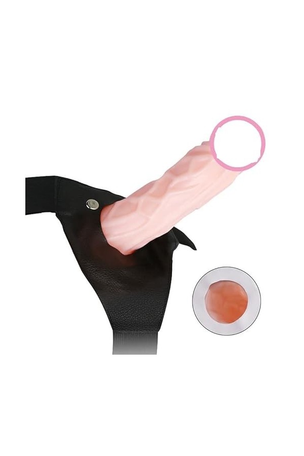 Strạp-ọn Ðildǒ Strapon Strǎp-ons dame 5.7 pouces masseur ceinture portable femmes harnais de Lingerie réglable pantalon noir