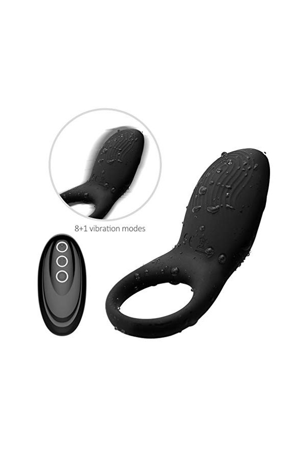 Anneau Vibrant Pénis Feminin Masculin Penis Anneau Vibr-Ant Penien pour Homme et Couple avec Telecommande,Double Reglable An