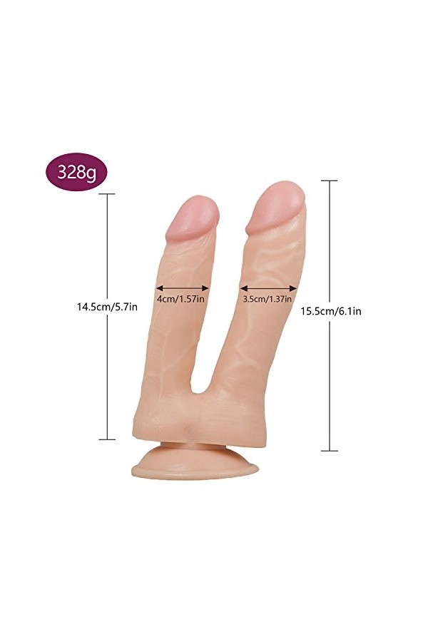 Double Gode Gros Diametre Realiste G?demihet Gode Anale pour Homme Gay XXL Large ST-8