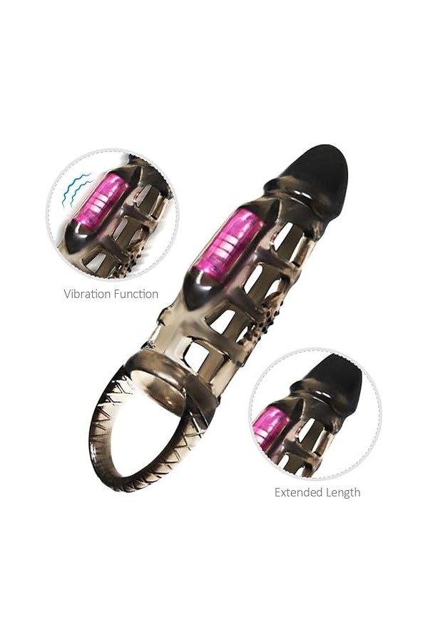 CWT Gaine Penien réaliste Manchon de verrouillage pour homme Penis Crystal Manchon de pénis pour hommes Thread Extension Cock