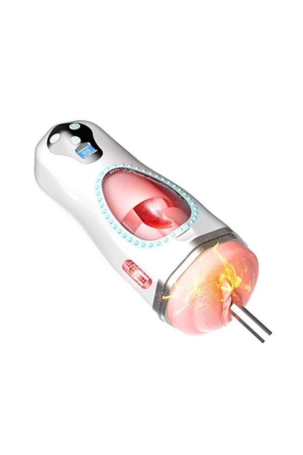 Masturbâteur Cup Va et Vient Automatique Rechargeable Homme avec Voix et 10 modes Vibration,Sextoyse Vaginette Ultra Réaliste