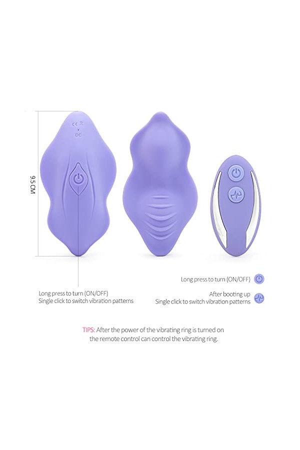 Invisible sous-vetements a Distance sans Fil Plug-​Vibranting Culottes Mastῦrbator stimῦlator Jouets for Femme Six Silicone M