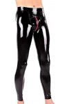 GOCTRN Leggings en Latex pour Hommes, Slim, Coupe 3D, Hanches, Entrejambe, Fermeture Éclair Rouge,Blanc,S