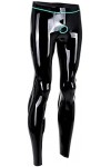 Leggings En Latex Pour Hommes, Leggings En Caoutchouc Maigres, Trous Danneau Personnalisés,Noir,3XL