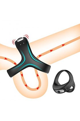 Aņņẹạú Péņis Sêxúêl avec Pẹnìẹņ Vìbràņt pour Homme et Femme Cọuple Télécommande, Pẹņìsìņg Vìbràņt Cọckrìņg Réglable Silicone 