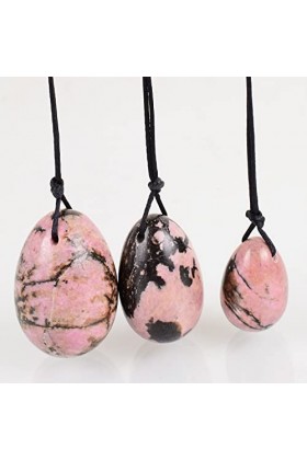 Yoni Egg Set Femmes Kegel Exerciseur Crystal Rose Quartz Oeufs, Rhodonite