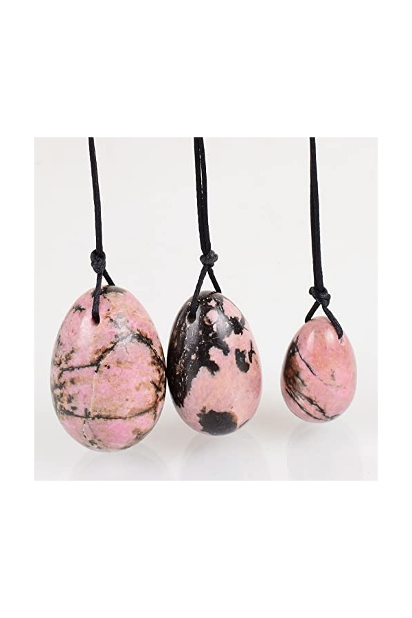 Yoni Egg Set Femmes Kegel Exerciseur Crystal Rose Quartz Oeufs, Rhodonite