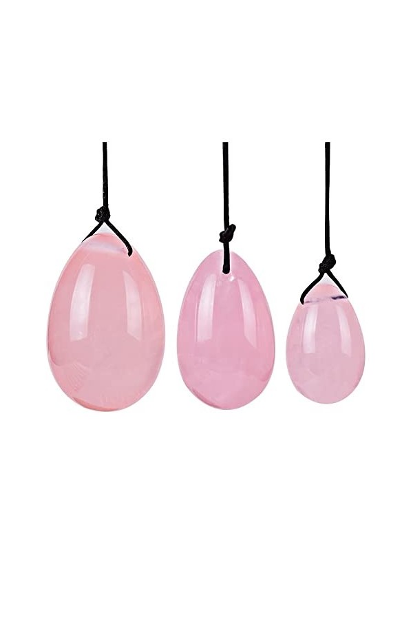 Yoni Egg Set Femmes Kegel Exerciseur Crystal Rose Quartz Oeufs, Rhodonite