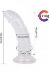 ADASTE 15Cm Gode Jelly Cristal Transparent Lông Gode Vëntòusë Pòrtable Gode Realiste Fémmé Séx Matériau En Silicone,Doux Et F